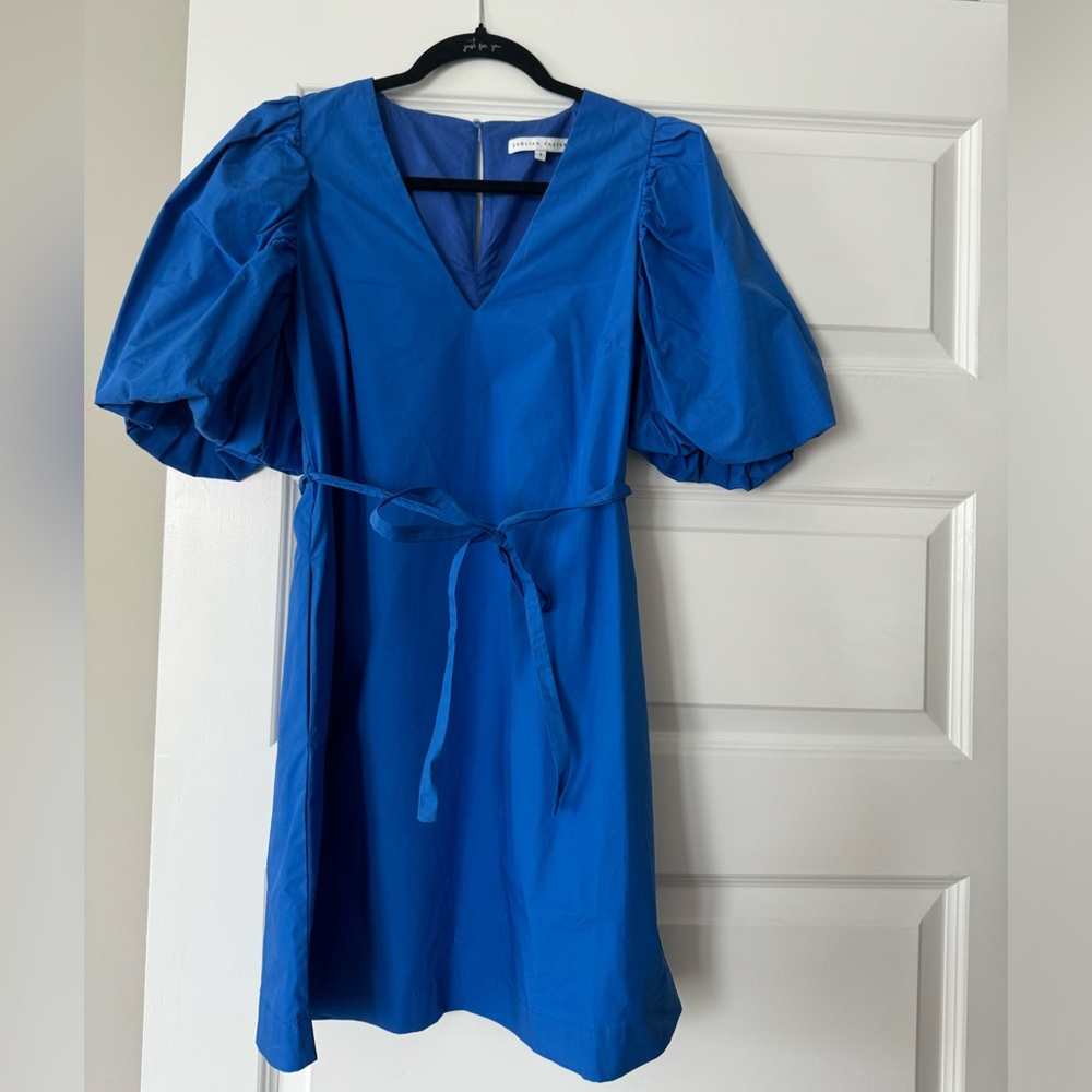 blue english factory dress
